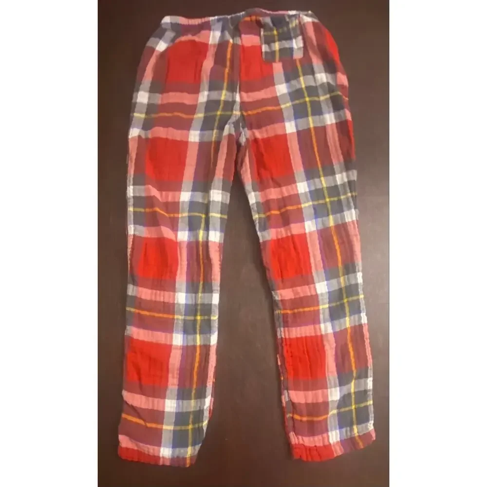 Abercrombie & Fitch Sleep Plaid Pajama Lounge Pants Red Multicolor Med Cozy